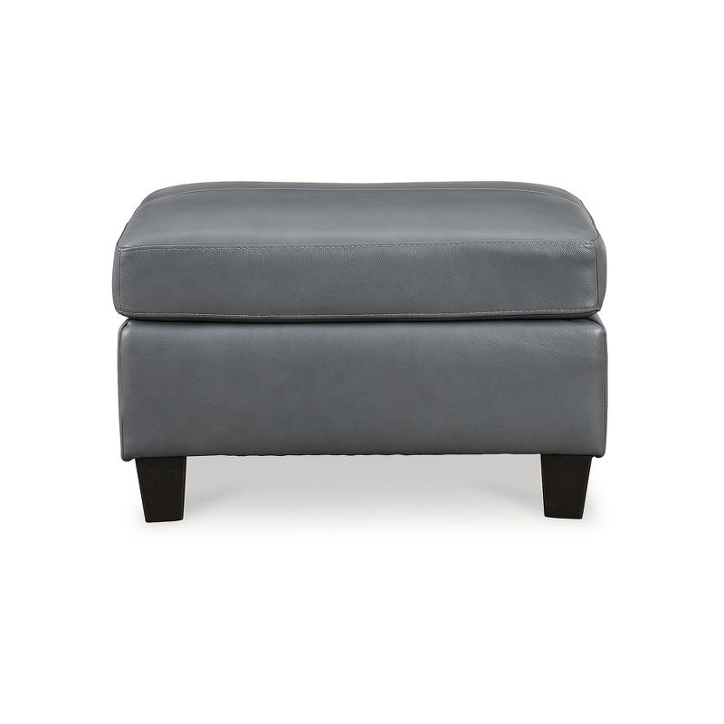 Signature Design by Ashley Contemporary Genoa Ottoman Leather Steel
