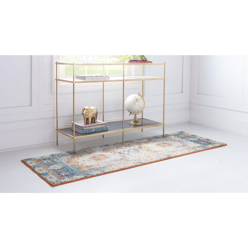 Unique Loom Rosso Collection Area Rug - Bellini (2' 7" x 10' Runner Beige/Blue)