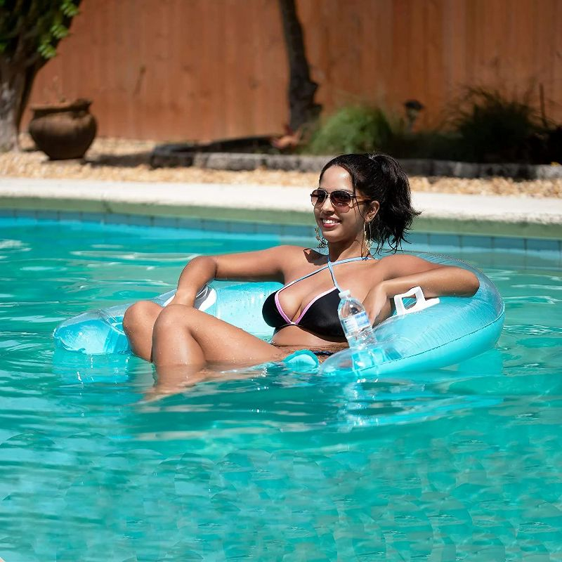 4E’s Novelty 2 Pack Inflatable Pool Chair Float – Pool Floats for Adults with Drink Holder