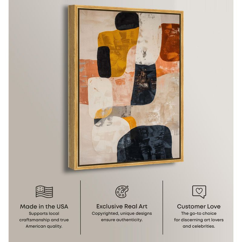 Art Remedy Asphodel Boho Neutral Abstract Wall Art, 36" x 54", Gold Frame