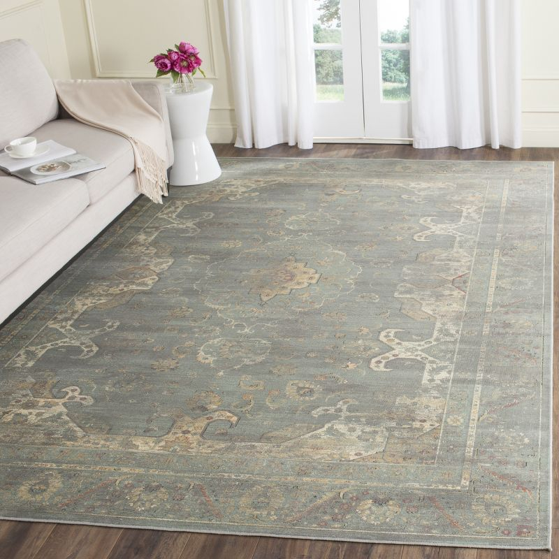 Vintage VTG137 Power Loomed Indoor Skid-Resistant Area Rug - Grey/Multi - 9'x12' - Safavieh