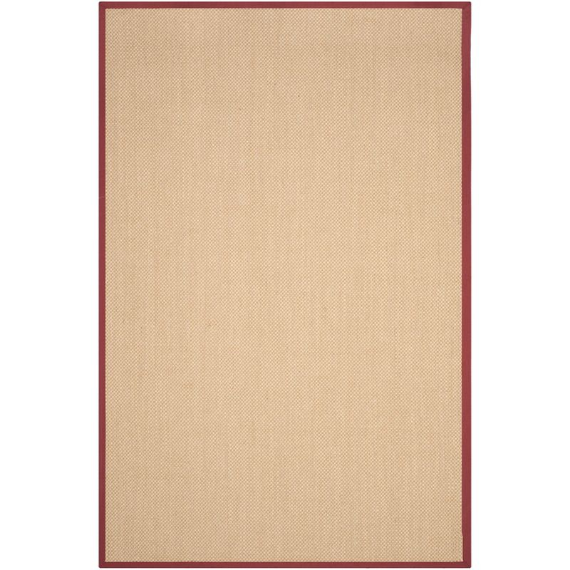 Natural Fiber NF141 Power Loomed Area Rug - Maize/Burgundy - 6'x9' - Safavieh.