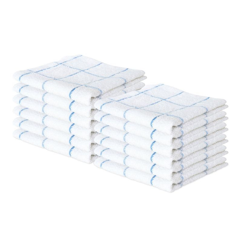 Arkwright Home Kitchen Dishcloths (12 Pack) - Cotton, 12x12 in. - Blue