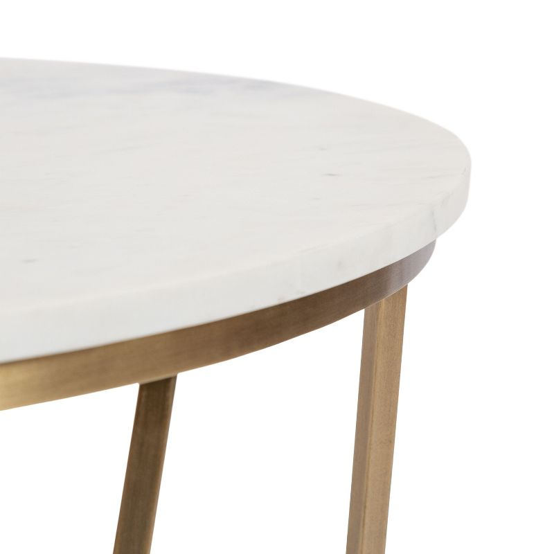 Kate and Laurel Solvay Round Metal Coffee Table, 26x26x18, Gold