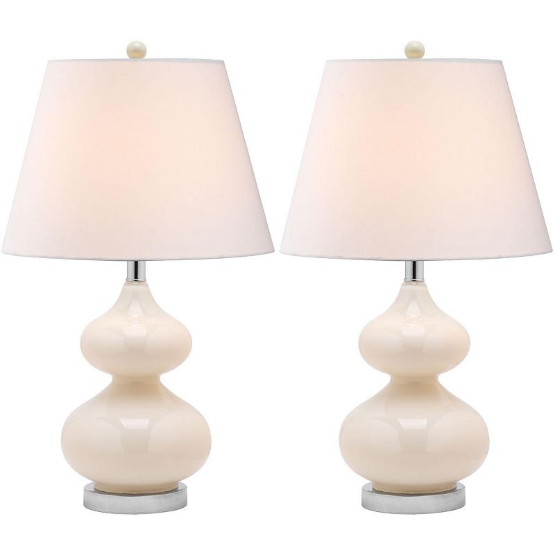 Eva Double Gourd Table Lamp (Set of 2) - 24 Inch Height - LIT4086 - Light Grey - Safavieh