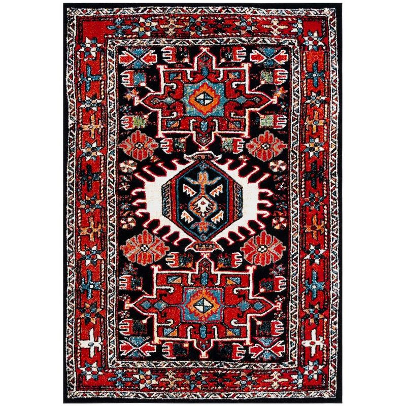 Vintage Hamadan VTH229 Power Loomed Area Rug - Red/Black - 4'x6' - Safavieh.