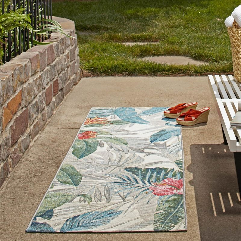 Unique Loom 2' 7 x 12' 0 Runner Multi Outdoor Botanical Kula Area Rug