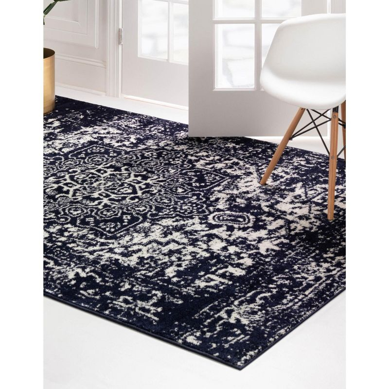 Unique Loom 10' 0 x 13' 1 Navy Blue Richmond Medallion Area Rug