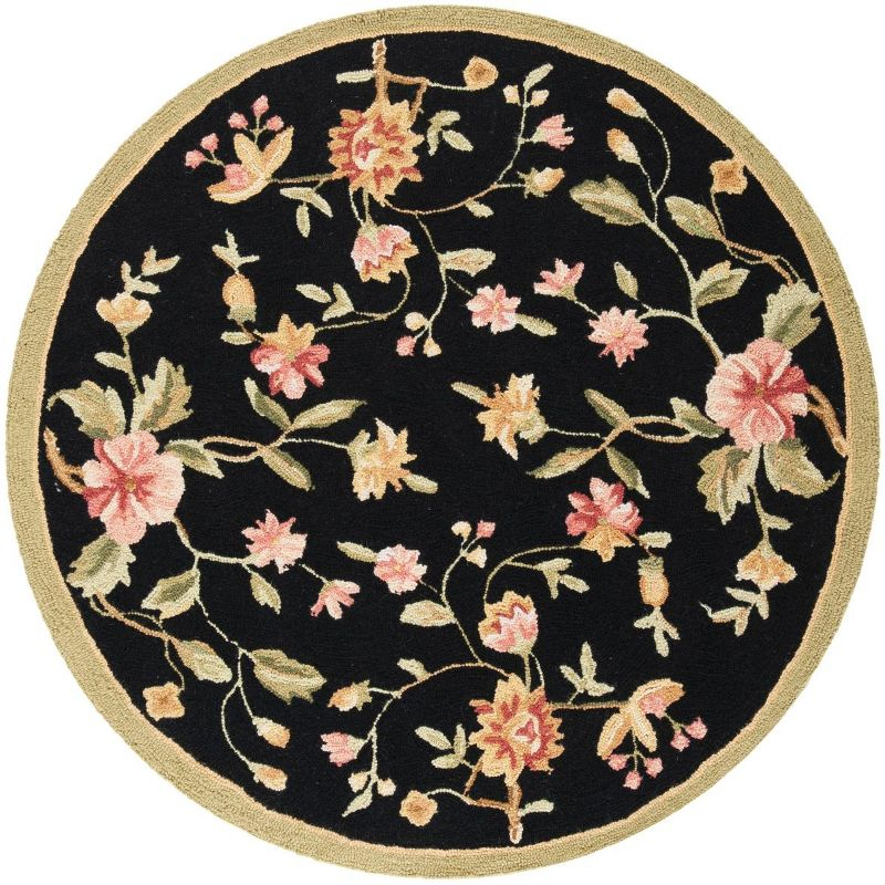 Chelsea HK263 Handmade Area Rug - 3' Round - Black - Safavieh