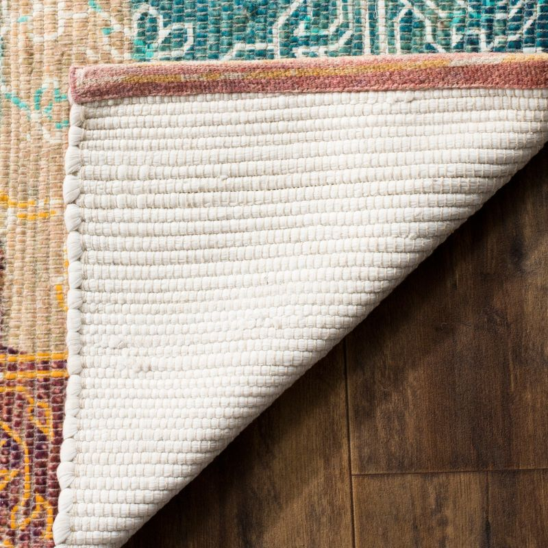 Saffron SFN592 Hand Loomed Indoor Accent Rug - Coral/Aqua - 3'x5' - Safavieh