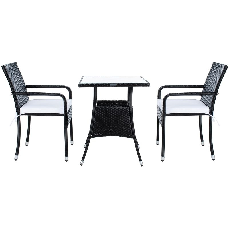 Laban Bistro Set - Outdoor - PAT7718 - Black/White - Safavieh