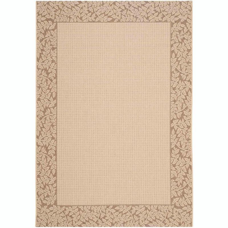 Courtyard CY0727 Power Loomed Indoor and Outdoor Area Rug - Natural/Brown - 6'7"x9'6" - Safavieh