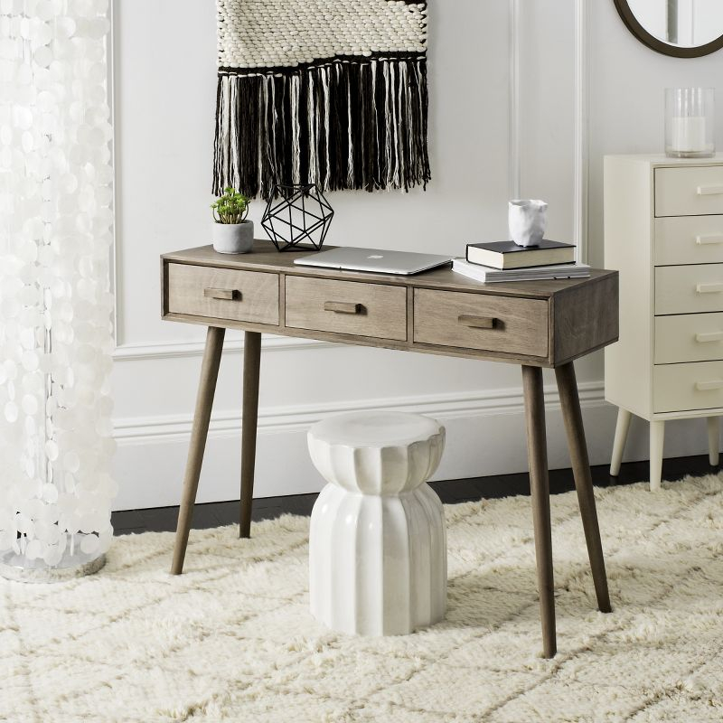 Albus 3 Drawer Console Table - CNS5701B - Brown - Safavieh