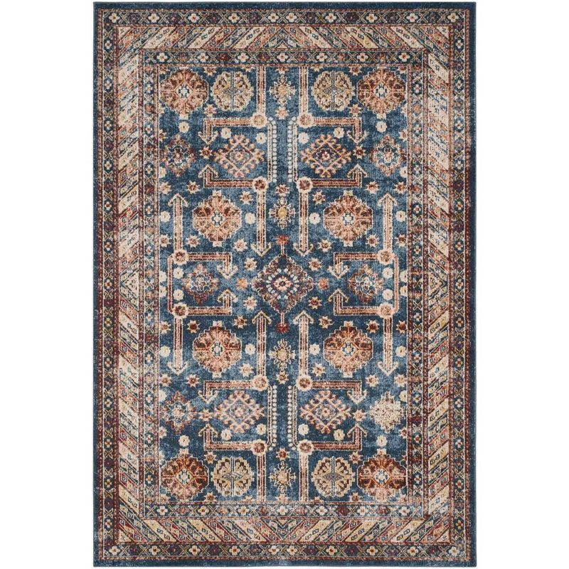 Bijar BIJ653 Power Loomed Indoor Area Rug - Royal/Ivory - 5'3"x7'6" - Safavieh