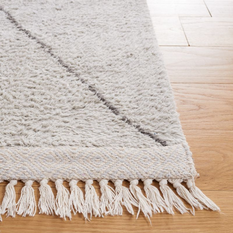 Easy Care ECR210 Hand Woven Machine Washable Indoor Area Rug - Grey/Ivory - 5'x8' - Safavieh
