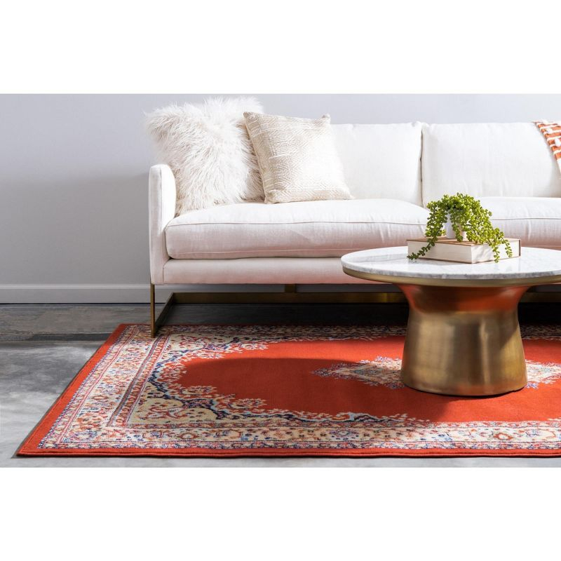 Unique Loom Reza Collection Area Rug - Washington (10'  x 13' 1" Rectangle Terracotta/Cream)