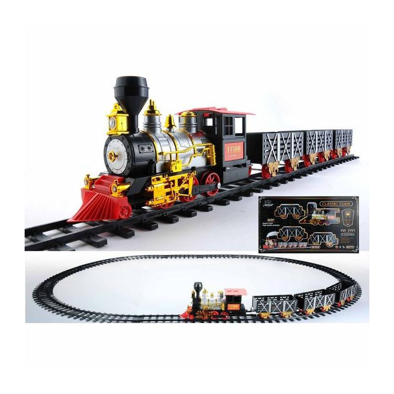 Northlight Animated Smoky Christmas Train Set with Sound and Light - Black and Red - 20 -Piece