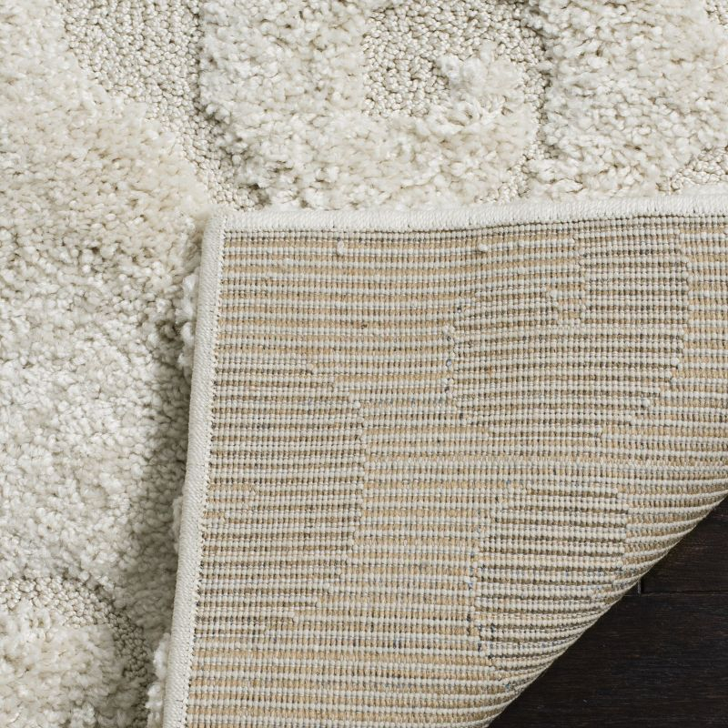 Florida Shag SG470 Power Loomed Indoor Accent Rug - Creme/Creme - 3'3"x5'3" - Safavieh