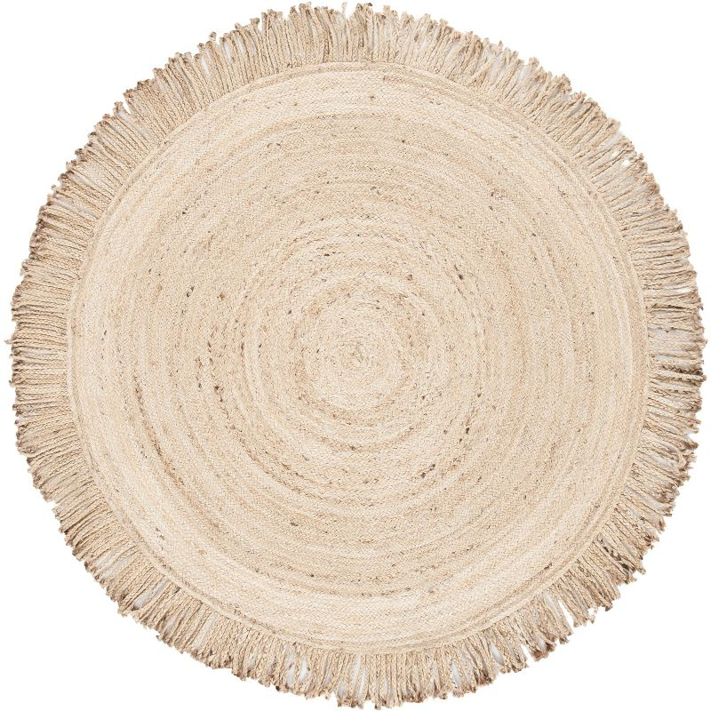Braided BRD259 Hand Braided Area Rug - Beige - 5' round - Safavieh.