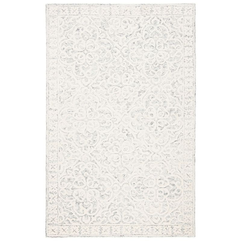 Metro MET857 Hand Tufted Indoor Area Rug - Silver/Ivory - 5'x8' - Safavieh