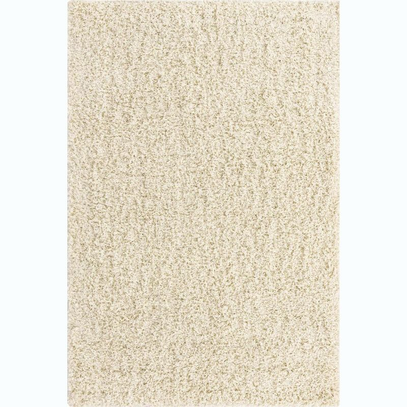 Unique Loom 4' 1 x 6' 1 Solid Shag Pure Ivory Area Rug