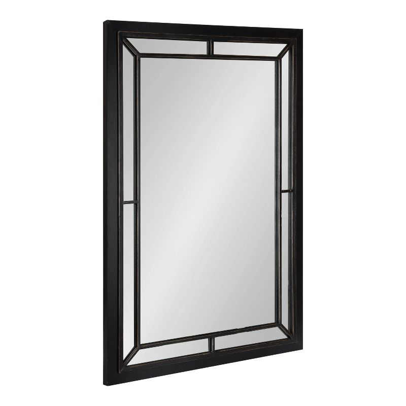 24" x 36" Audubon Rectangle Wall Mirror Black - Kate & Laurel: Modern Farmhouse Style, Iron Detail