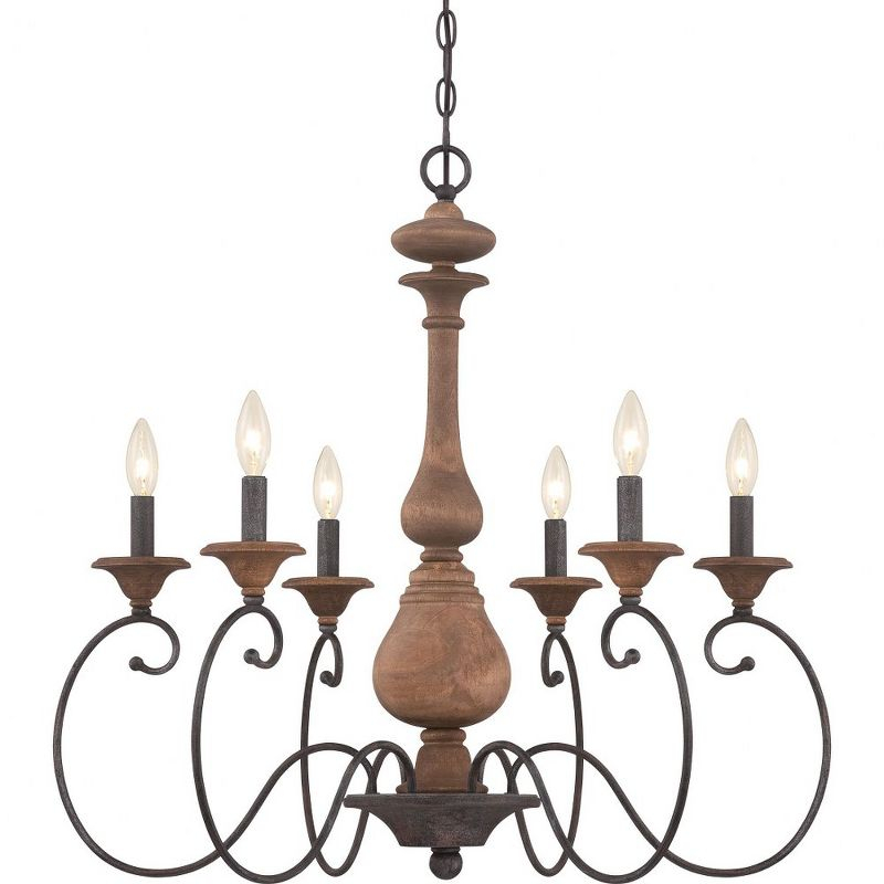 Quoizel Lighting Auburn 6 - Light Chandelier in  Rustic Black