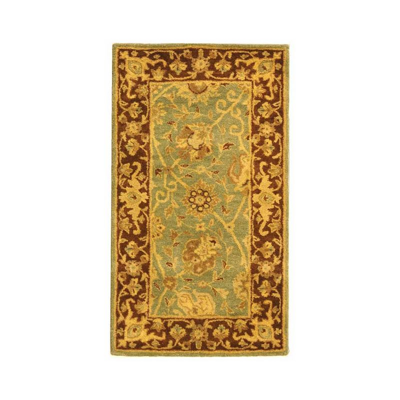 Antiquity AT21 Hand Tufted Indoor Accent Rug - Green/Brown - 2'3"x4' - Safavieh