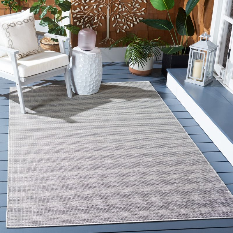 Hampton HTN231 Power Loomed Indoor/Outdoor Area Rug - Gray - 4'x6' - Safavieh.