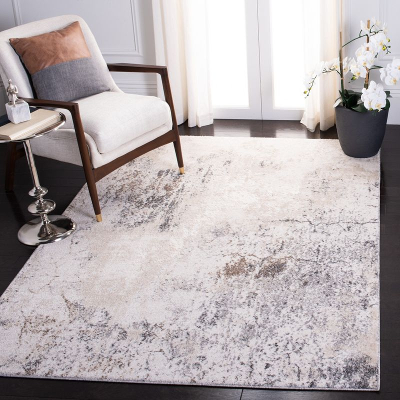 Aston ASN708 Power Loomed Indoor Area Rug - Ivory/Grey - 5'3"x7'7" - Safavieh