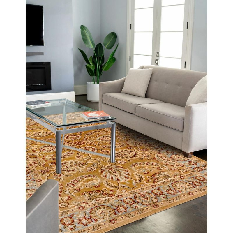 Unique Loom 3' 3 x 5' 3 Dark Yellow Voyage Asheville Area Rug