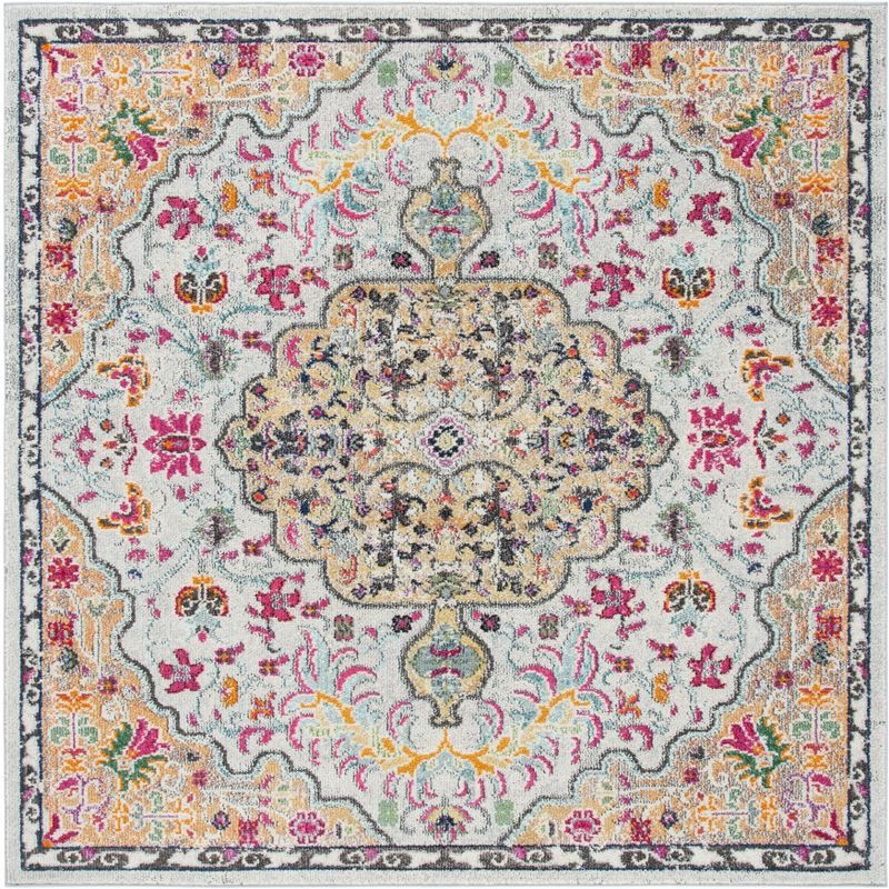 Madison MAD447 Power Loomed Indoor Accent Rug - Grey/Gold - 3'x3' - Safavieh