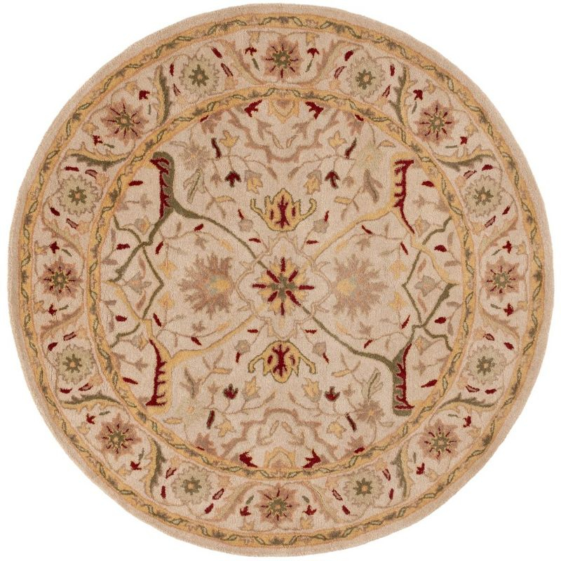 Antiquity AT14 Hand Tufted Indoor Area Rug - Ivory - 6' Round - Safavieh