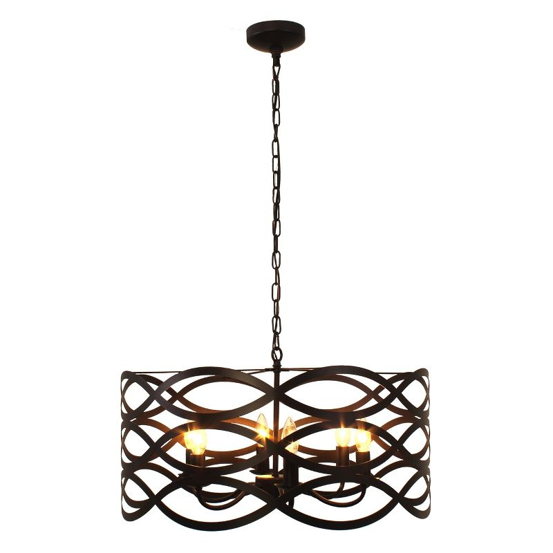 Chloe Lighting Capella Transitional 6 Light Oil Rubbed Bronze Ceiling Pendant 24" Wide