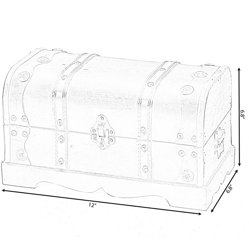 Vintiquewise Small Pirate Style Wooden Treasure Chest