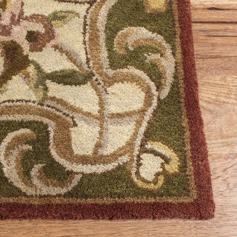 Classic CL234 Hand Tufted Accent Rug - Rust/Green - 2'x3' - Safavieh.