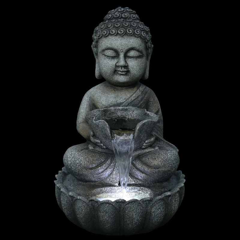 Northlight 21.5" Buddha in Sukhasana Pose Outdoor Garden Water Fountain