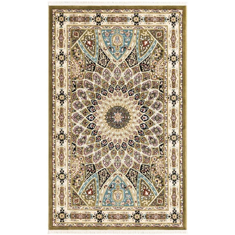 Unique Loom Narenj Collection Area Rug - Adams (3' 1" x 5' 1" Rectangle Green/Beige)