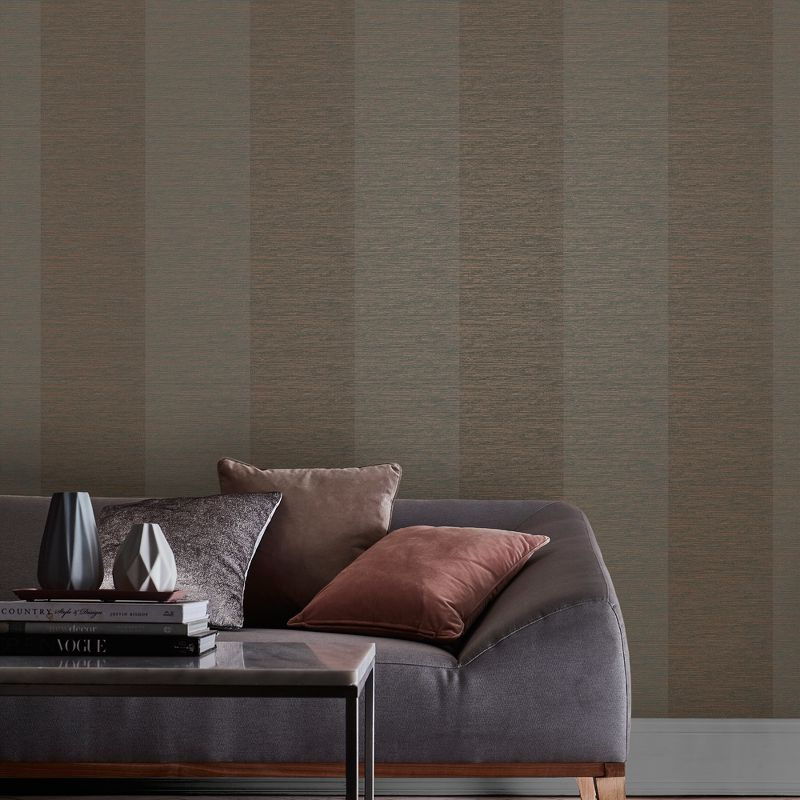 Atelier Stripe Bronze Brown Paste the Wall Wallpaper