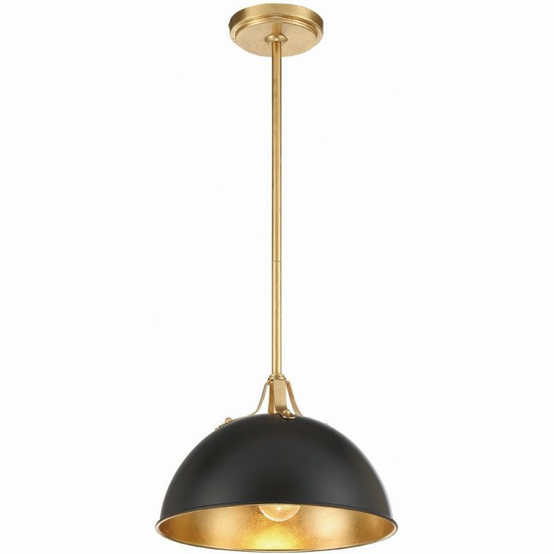 Crystorama Lighting Soto 1 - Light Pendant in  Matte Black/Antique Gold