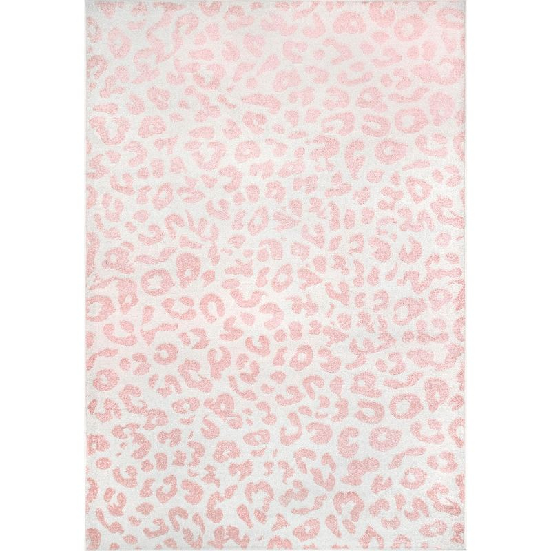 Nuloom Leopard Animal 5x7 Indoor Area Rug for Living Room Bedroom Dining Room Kitchen, Baby Pink/Ivory