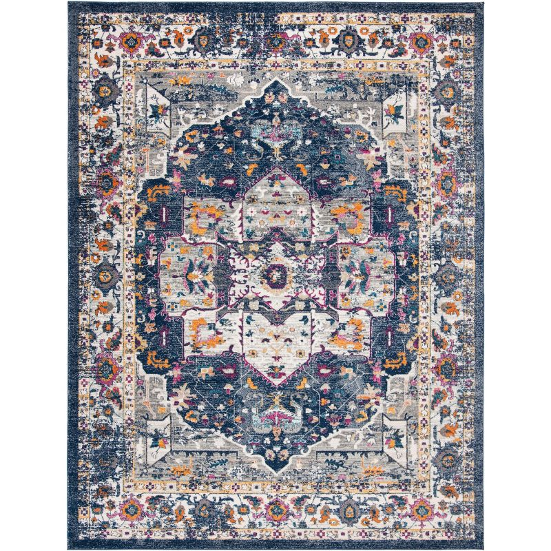 Evoke EVK275 Power Loomed Indoor Area Rug - Navy/Grey - 9'x12' - Safavieh