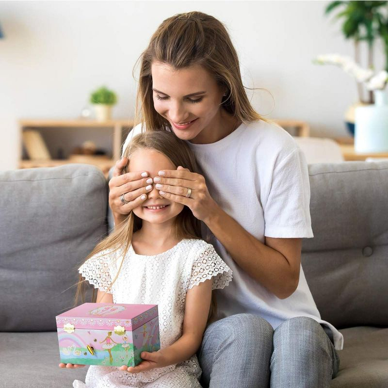 Jewelkeeper Girl's Musical Jewelry Storage Box with Spinning Ballerina Figurine, Pink