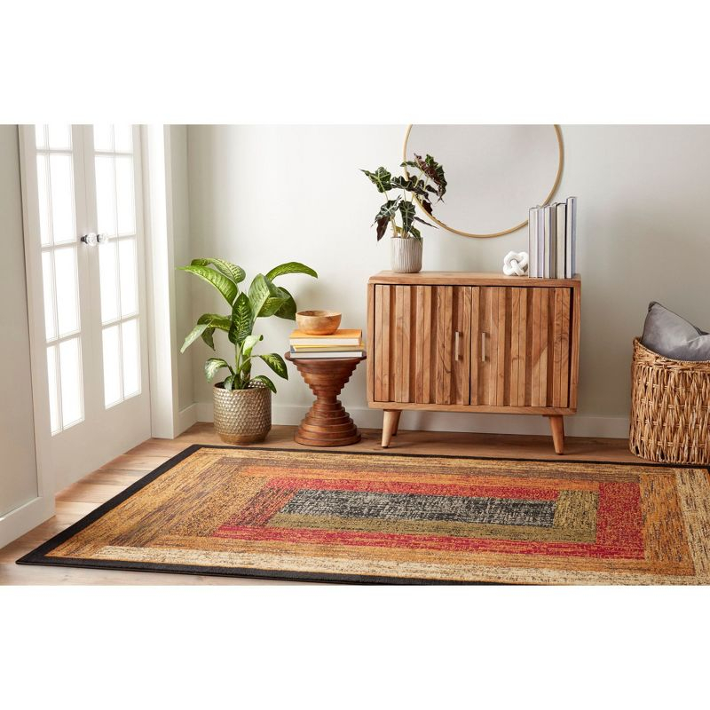 Home Dynamix Royalty Vega Contemporary Geometric Area Rug, Black/Brown, 5'2"x7'2"