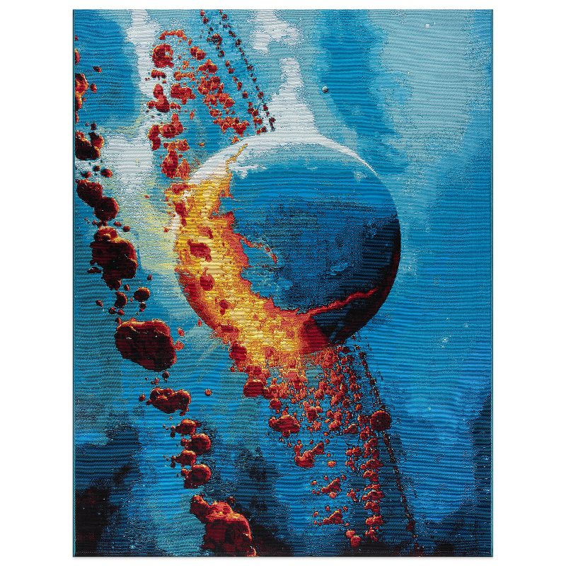 World Rug Gallery Galactic Wonder Galaxy Indoor/Outdoor Area Rug - Multi 5'3"X7'