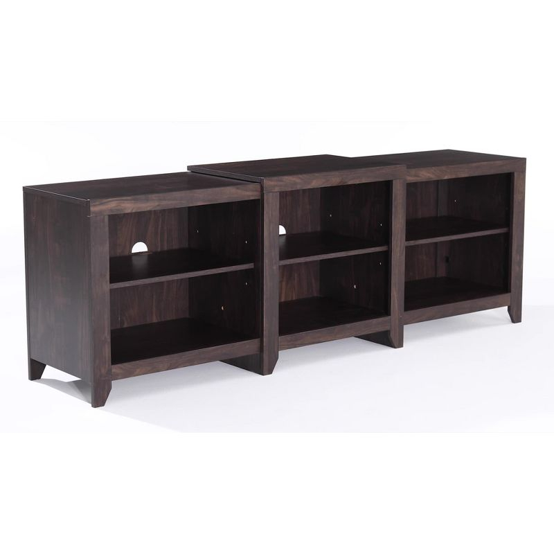 69" Ronin Low Profile TV Stand for TVs up to 75" with Fireplace Dark Walnut - Crosley: Electric, Media Console, MDF