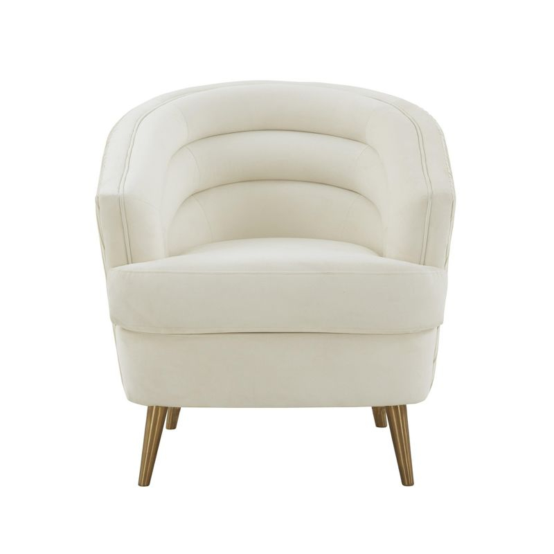 Jules Velvet Accent Chair by Inspire Me! Home Decor Cream 29"W x 32.6"D x 31"H