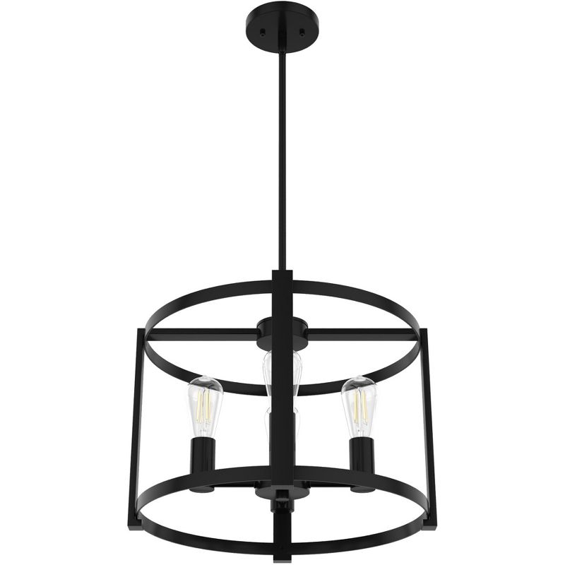 18" 4-Light Astwood Chandelier Black - Hunter Fan: Modern Metal Ceiling Fixture, UL Listed, Dimmable