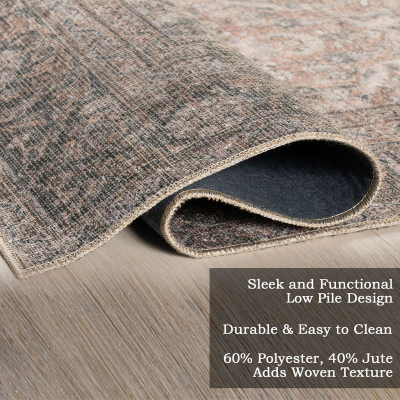 Nuloom Hillstone Collection Deka Traditional Vintage Medallion Area Rug, 6' 7" x 9', Rust