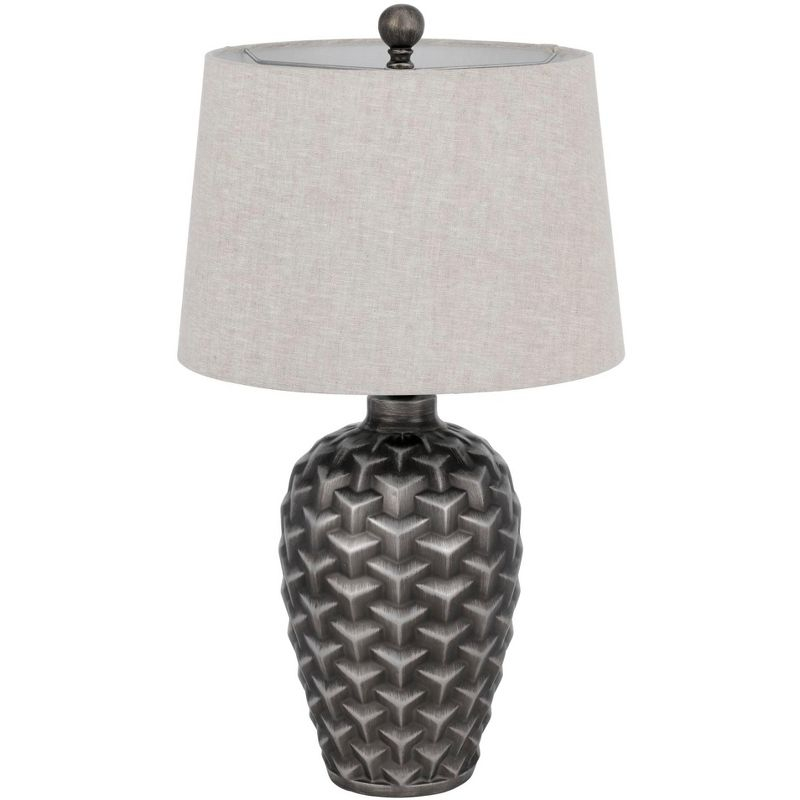 Cal Lighting Dresano resin table lamp with linen hardback taper drum shade